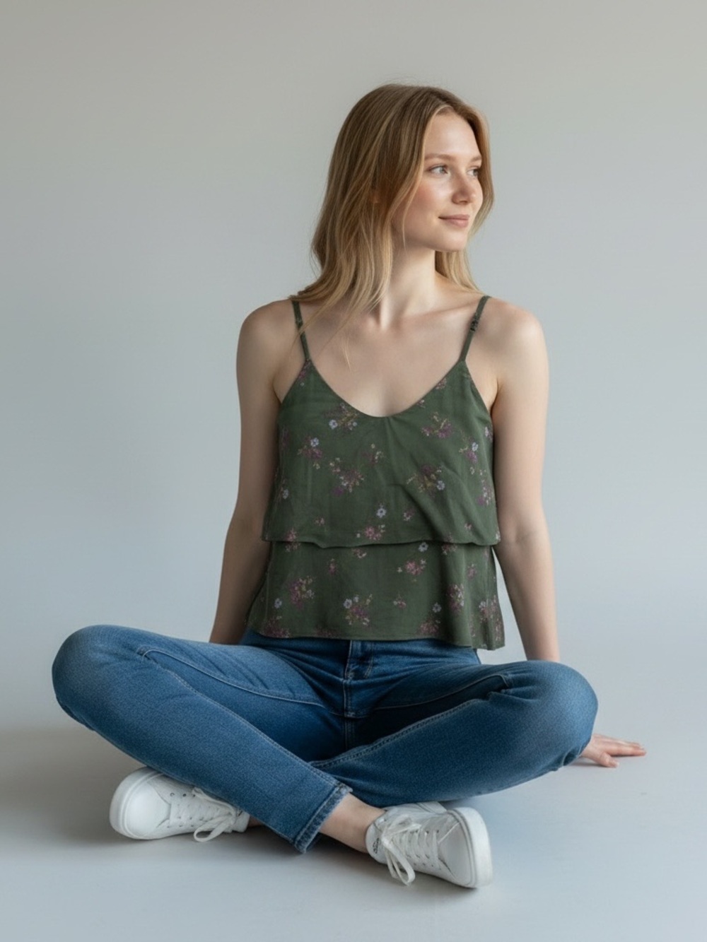 Mudd Y2K Olive Green Tank Top